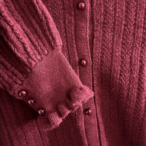 Sezane Louis Cardigan Burgundy - Size M - Picture 5 of 5